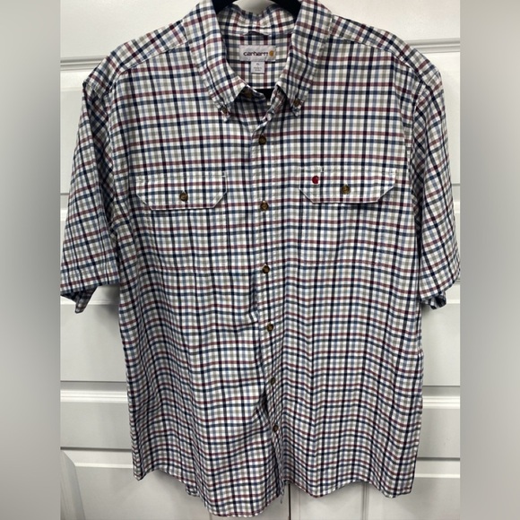 Carhartt Other - Carhartt Relaxed Button Down Up Front Shirt Extra Large Plaid XL Short Sleeve